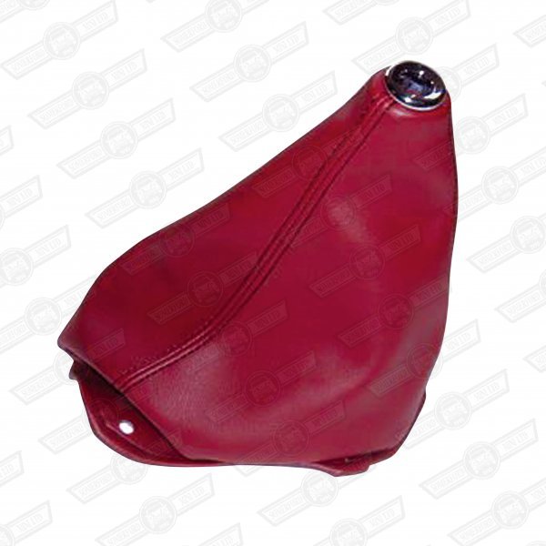 GAITER-GEAR LEVER-GRENADINE RED/CHROME PVC-'40' COOPER LE