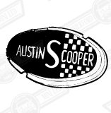 BADGE-BONNET, 'AUSTIN COOPER S' -MK2-GENUINE