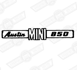 BADGE-BOOT LID-'AUSTIN MINI 850'-'96-'75 EXPORT ONLY