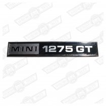 BADGE-BOOT LID'MINI 1275GT'-BLACK/SILVER-'69-'75