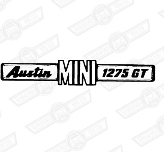 BADGE-BOOT LID-'AUSTIN MINI 1275GT'-'69-'75 EXPORT