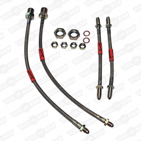 BRAKE HOSE SET-STAINLESS STEEL BRAIDED-(4)