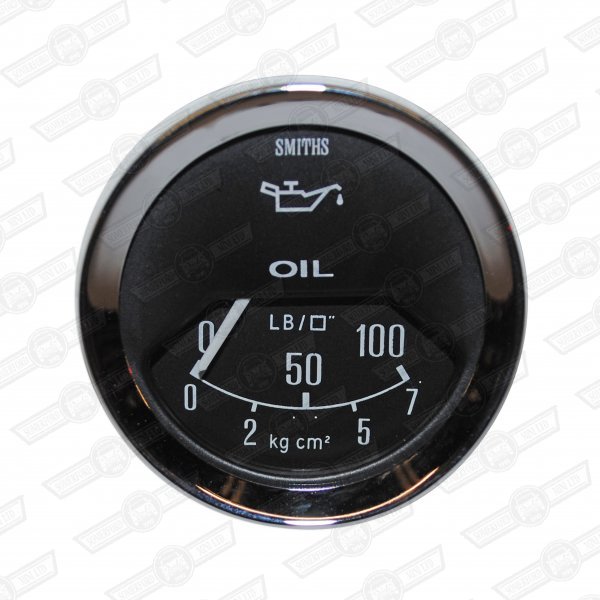 SMITHS OIL PRESSURE GAUGE 1/2 SCALE BLACK-'V' BEZEL MECHANICAL