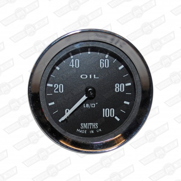 SMITHS CAPILLARY OIL PRESSURE GAUGE FULL SCALE-BLACK FACE