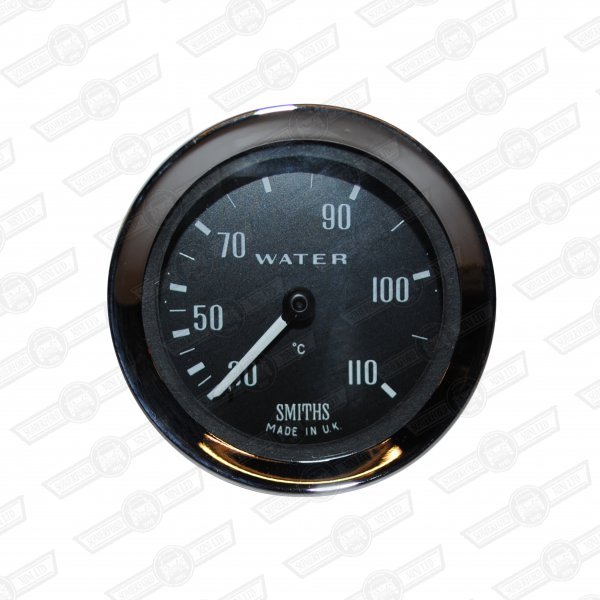 SMITHS CAPILLARY WATER TEMPERATURE GAUGE, FULL SCALE BLACK