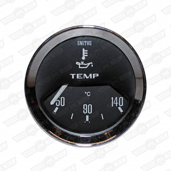 SMITHS OIL TEMPERATURE GAUGE-1/2 SCALE BLACK FACE,VEE BEZEL