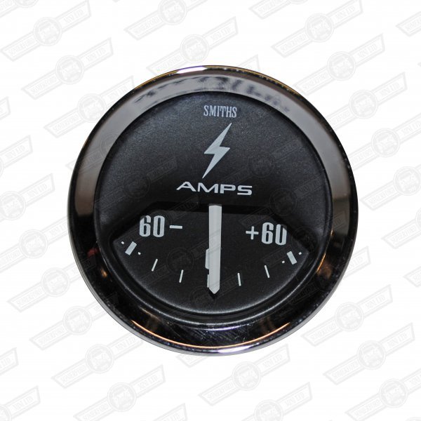 SMITHS AMMETER-BLACK FACE, VEE BEZEL