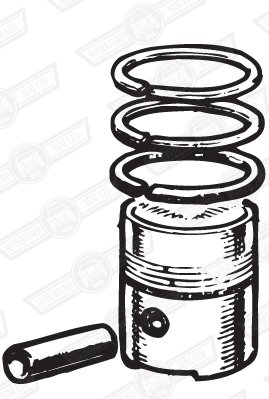 PISTON SET-POWERMAX 3 RING 1071 & 1275 'S' +020''