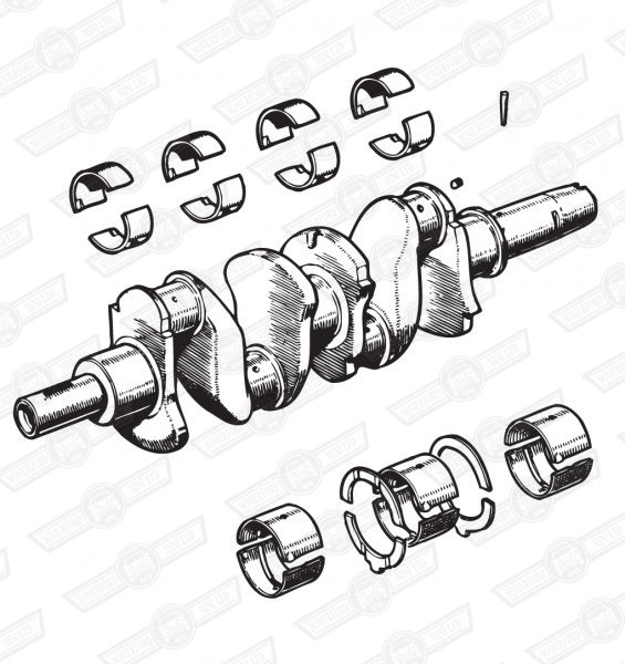 CRANKSHAFT & BRGS OIL FED BUSH 1 3/8'' DIA. TAIL 997cc 61-62