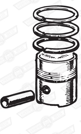 PISTON SET-FLAT TOP 4 RINGS 10:1 CR 970cc 'S' +040''