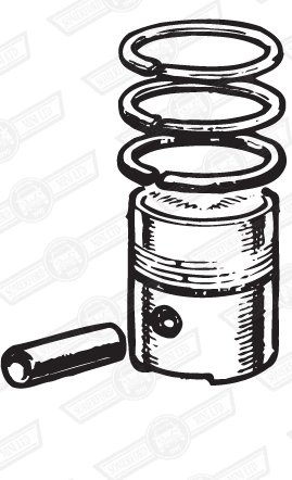 PISTON SET-DISHED 4 RINGS 1071 & 1275 'S' STD. SIZE