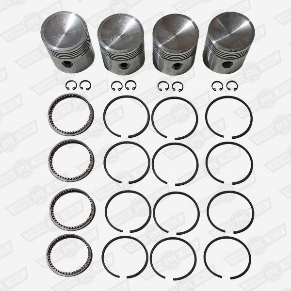 PISTON SET-DISHED-4 RINGS 8.5:1 CR STD. SIZE 1098cc A+