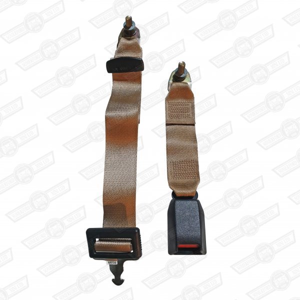 SEAT BELT-REAR LAP STRAP-COFFEE/BLACK-'80-'88