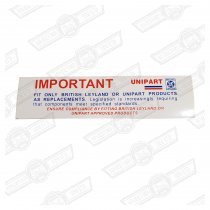 DECAL-BRITISH LEYLAND AND UNIPART PRODUCTS-'73-'76