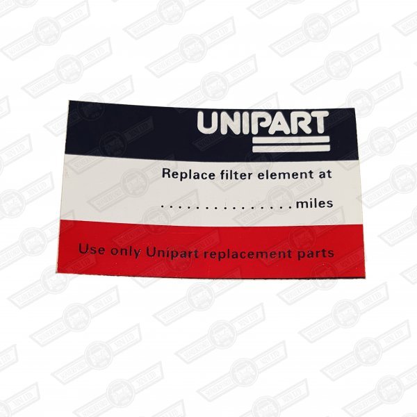 DECAL-AIR FILTER-'UNIPART'-'76-'92