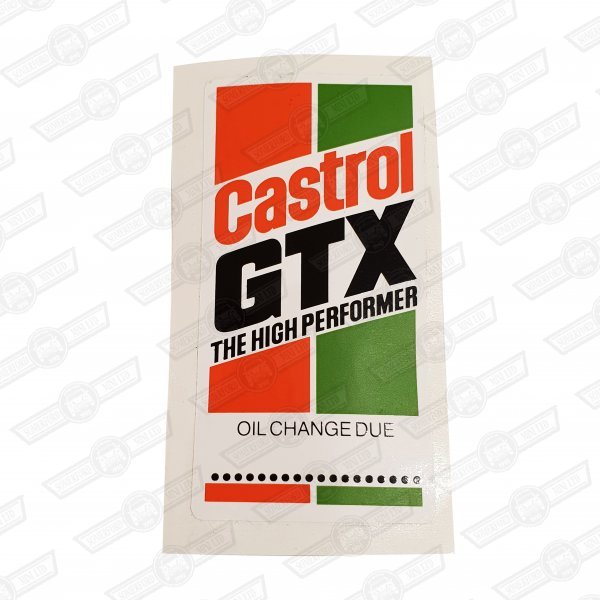 DECAL-'CASTROL GTX OIL CHANGE DUE'