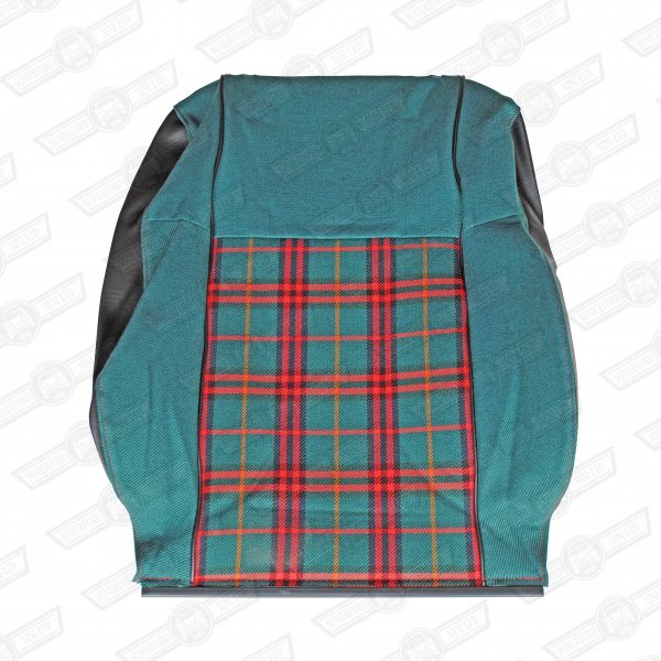 COVER-FRONT SEAT SQUAB-GREEN TARTAN/GREEN PLAIN/BLACK-BALMOR