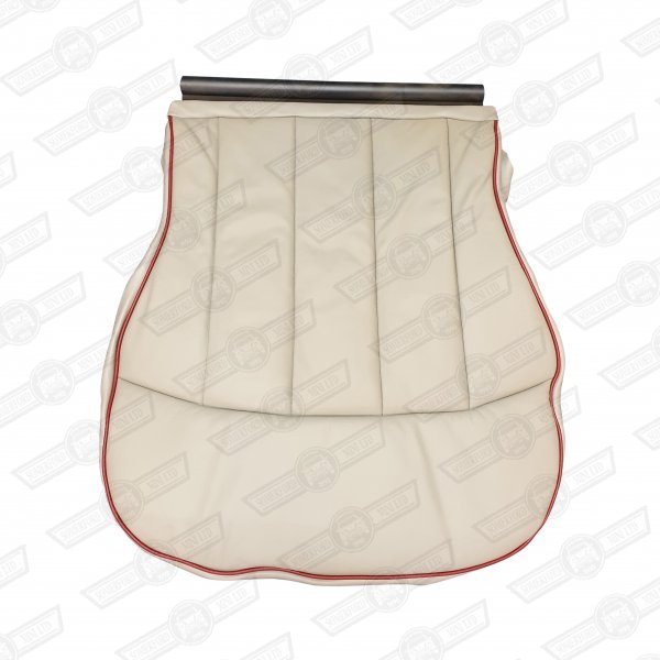 COVER-FRONT SEAT CUSHION-LEATHER-CUMULUS/RED PIPING-'97 OPTI