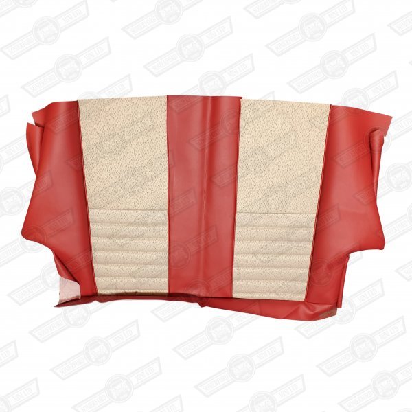 COVER-REAR SEAT SQUAB-CREAM/RED MONACO-'MONTE CARLO'