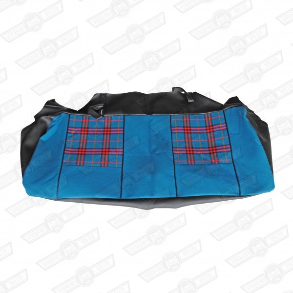 COVER-REAR SEAT CUSHION-BLUE TARTAN/BLUE PLAIN/BLACK- SIDEWALK