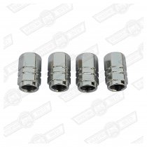 TYRE VALVE CAP-SILVER ANODISED SET OF 4