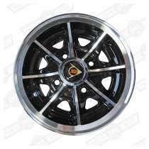 D1 ALLOY WHEEL-5'' x 10'' BLACK/SILVER RIM