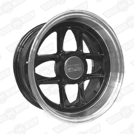 MAMBA ALLOY WHEEL- 6'' x 12'' BLACK/POLISHED RIM