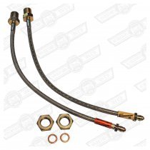 BRAKE HOSE SET- STAINLESS STEEL BRAIDED, PAIR FRONTS ONLY