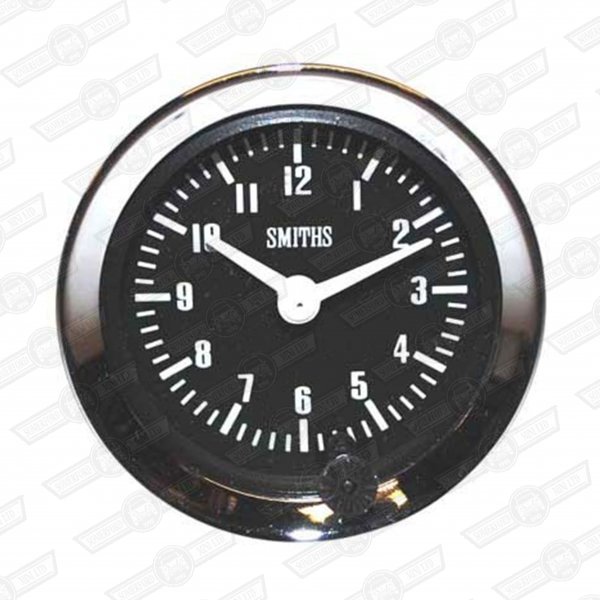 SMITHS CLOCK-BLACK FACE,VEE BEZEL