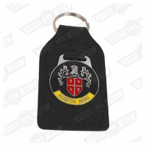 KEY FOB- BLACK LEATHER,'AUSTIN MINI'