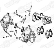CARBURETTER KIT-TWIN H4-AUD178 WITH MANIFOLD & LINKAGES