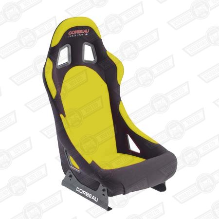 CORBEAU FORZA SPORT SEAT-BLACK OUTER, YELLOW INNER, CLOTH