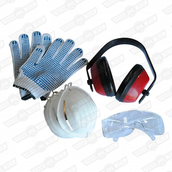 SAFETY KIT- 4 PIECE (ear defenders,glasses,gloves,5 masks)