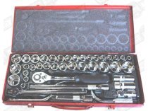 SOCKET SET-42 PIECE, 1/2'' DRIVE METRIC/AF