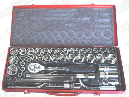 SOCKET SET-42 PIECE, 1/2'' DRIVE METRIC/AF