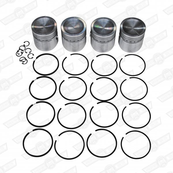 PISTON SET-DISHED-4 RINGS STD. SIZE 998cc '63-'84