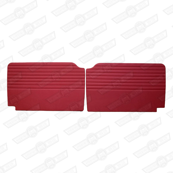 DOOR LINERS-PAIR-RIBBED-TARTAN RED-'59-'69