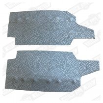 FILLETS-PAIR-DOOR PANEL RETAINING-SILVER BROCADE-'59-'69