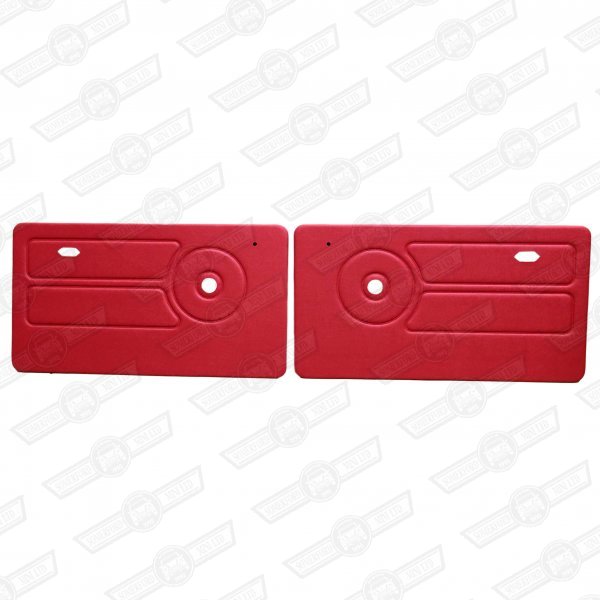 DOOR LINERS-PAIR-TARTAN RED-CLUBMAN '76-'82