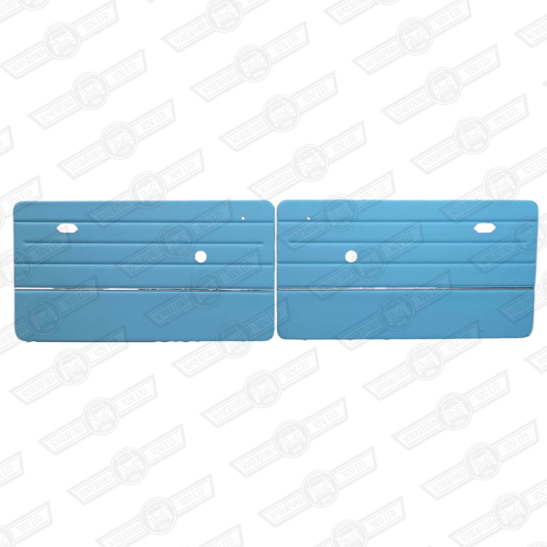 DOOR LINERS-PAIR-POWDER BLUE/CHROME STRIP-1997 ON