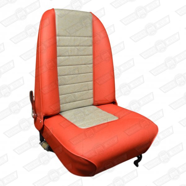 SEAT-HIGH BACKED RECLINING-RH-TAR.RED/GOLD BROCAD-MK1 MODELS