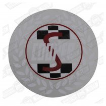 DECAL-'COOPER S' ROUND-WHITE LEAVES- ( JCconversion)