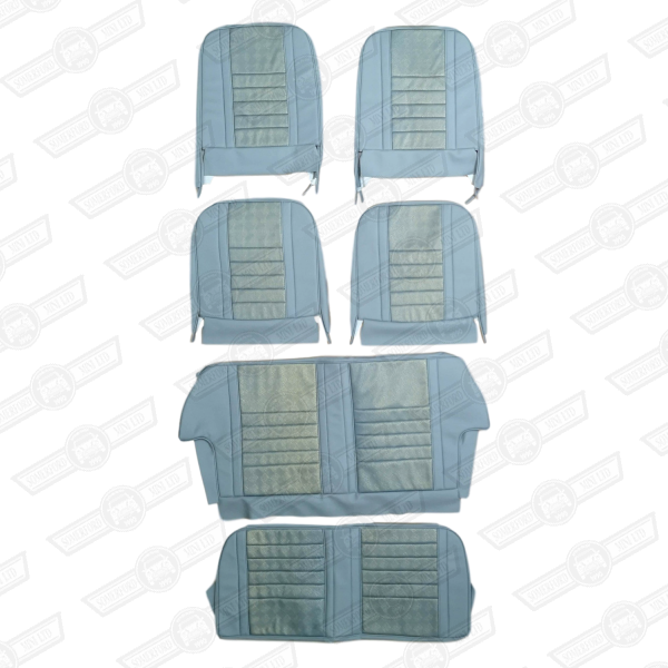 SEAT COVER KIT-CAR SET-CUMULUS GREY/GOLD BROCADE-'61-'67