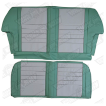 REAR SEAT COVER KIT-COOPER ETC-PORC.GREEN/DOVE GREY-'61-'67