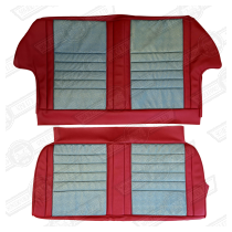 REAR SEAT COVER KIT-COOPER ETC-TARTAN RED/GOLD BROCA-'61-'67