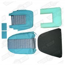 FRONT SEAT COVER KIT-(1)POW.BLUE/SILVER BROCA-61-67 RECLINER