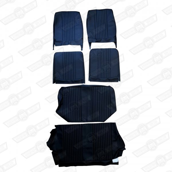 SEAT COVER KIT-CAR SET-BLACK-'67-'69