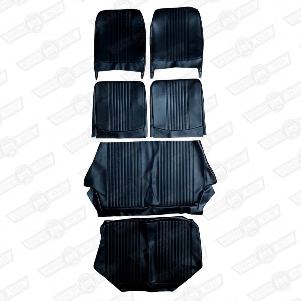 SEAT COVER KIT-CAR SET-BLACK-'69-'73