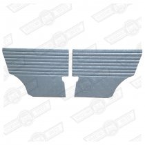 REAR 1/4 LINERS-PAIR-RIBBED-SILVER BROCADE-'59-'69