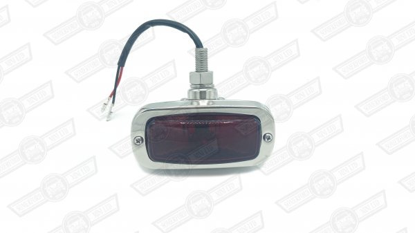 FOG LAMP-RED- RETRO TEX STAINLESS WITH HALOGEN BULB